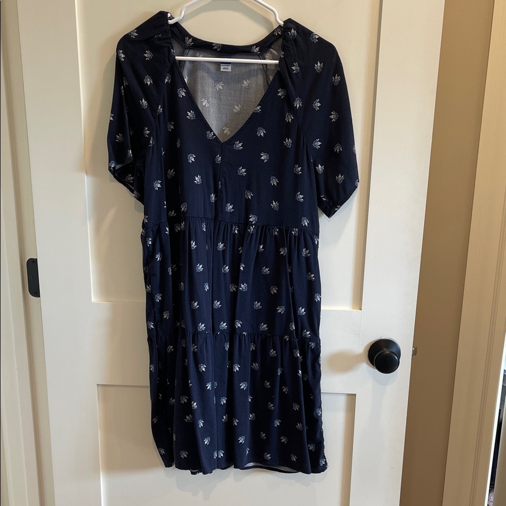 Old Navy Navy Blue Floral Dress